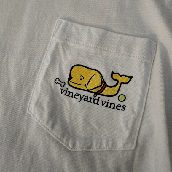 RARE Vineyard Vines Golden Retriever Whale Long-Sleeve Pocket Tee - Picture 4 of 5